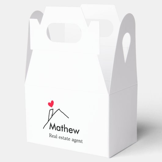 Vastgoedmakelaar makelaar bouw huis inaugu bedankdoosjes (Geopend)