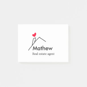 Vastgoedmakelaar makelaar bouw huis inaugu post-it® notes