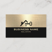 Vastgoedmakelaar Modern Black & Gold Realtor Visitekaartje (Voorkant)