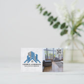 vastgoedmakelaar | woonkamer | QR-barcode Visitekaartje (Staand voorkant)