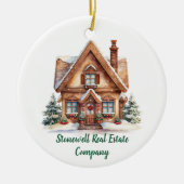 Vastgoedzaken gepersonaliseerde kerst keramisch ornament (Voorkant)