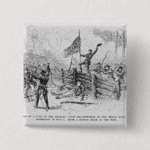 Vastleggen van een deel van de brandende unie vierkante button 5,1 cm