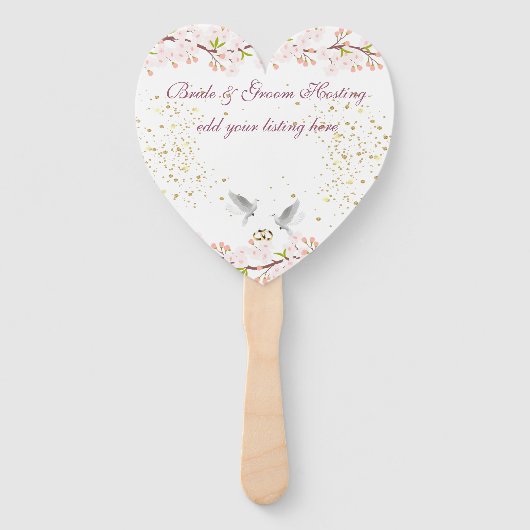 Vaststelling van de abanicos con flores y palomas handwaaier (Achterkant)