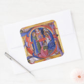 VASTSTELLING VAN HET MAGI CHRISTMAS NATIVITY PARCH VIERKANTE STICKER (Envelop)