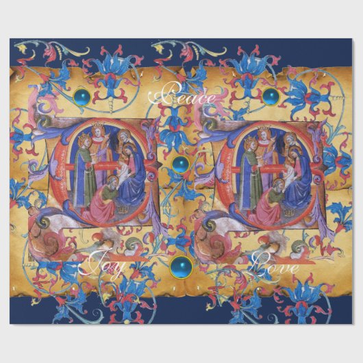 VASTSTELLING VAN HET PARCHMENT MAGI FLORAL CHRISTM CADEAUPAPIER (Vlak)