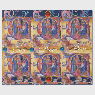 VASTSTELLING VAN HET PARCHMENT MAGI FLORAL CHRISTM CADEAUPAPIER