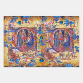 VASTSTELLING VAN HET PARCHMENT MAGI FLORAL CHRISTM INPAKPAPIER VEL (Voorkant)