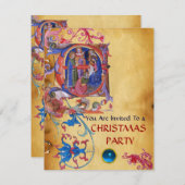 VASTSTELLING VAN HET PARCHMENT MAGI FLORAL CHRISTM KAART (Voorkant / Achterkant)