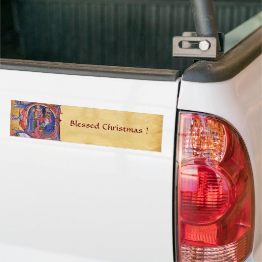 VASTSTELLING VAN HET PARCHMENT MAGI NATIVITEIT CHR BUMPERSTICKER (Op Truck)