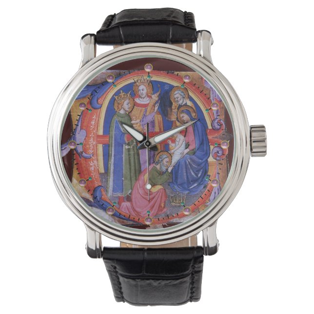 VASTSTELLING VAN HET PARCHMENT MAGI NATIVITEIT CHR HORLOGE (Voorkant)