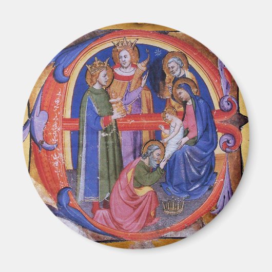 VASTSTELLING VAN HET PARCHMENT MAGI NATIVITEIT CHR MAGNEET (Voorkant)