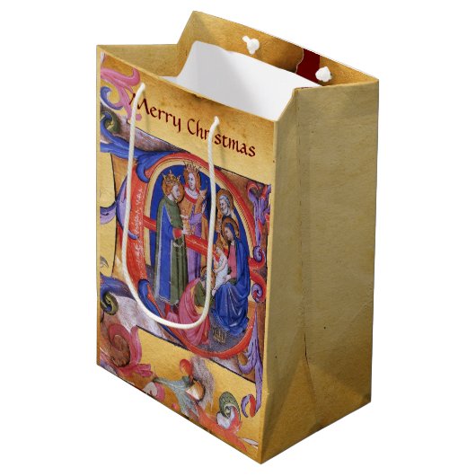 VASTSTELLING VAN HET PARCHMENT MAGI NATIVITEIT CHR MEDIUM CADEAUZAKJE (Voorkant Gekanteld)