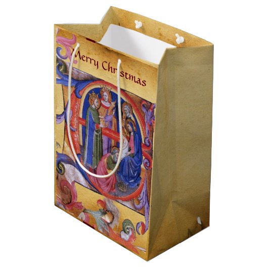 VASTSTELLING VAN HET PARCHMENT MAGI NATIVITEIT CHR MEDIUM CADEAUZAKJE (Achterkant Gekanteld)