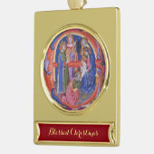 VASTSTELLING VAN HET PARCHMENT MAGI NATIVITEIT CHR VERGULD BANNER ORNAMENT (Links)