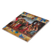 VASTSTELLING VAN MAGI CHRISTMAS FLORAL PARCHMENT,  TEGELTJE (Zijkant)