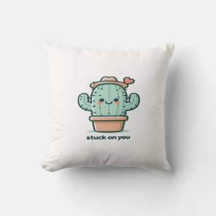 Vastzittend op jou Cactus Mooie Plant Ontwerp Kussen