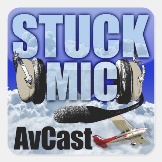 Vastzittende Mic AvCast-Sticker Vierkante Sticker (Voorkant)