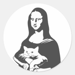 Vat cat door da vinci - Kies achtergrondkleur Ronde Sticker
