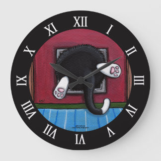 Vat Cat Stuck in Cat Flap - Bit of a Squeeze Grote Klok