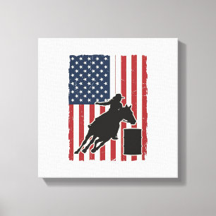 Vat Racing Amerikaanse Vlag Vintage Vector Ontwerp Canvas Afdruk