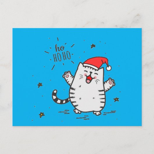 Vat Santa Cat Briefkaart (Voorkant)