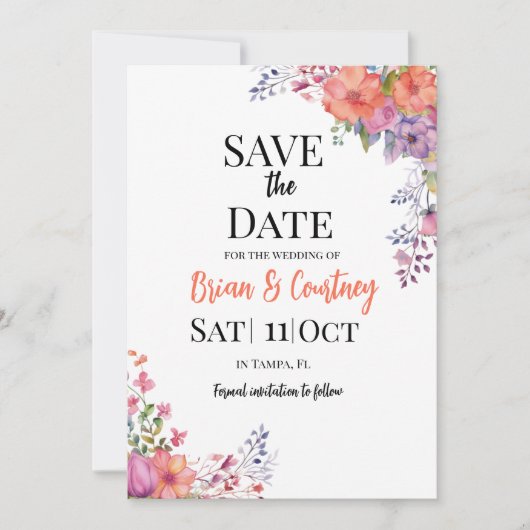 Vat sparen de DatumKaart Save The Date (Voorkant)