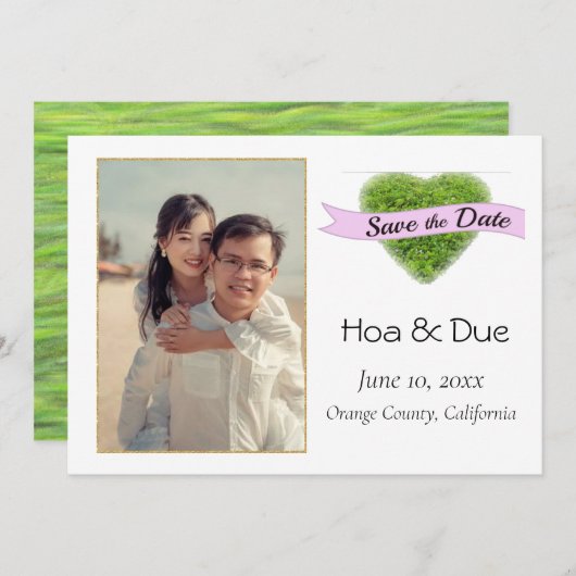 Vat sparen de DatumKaart Save The Date (Voorkant / Achterkant)