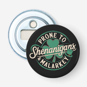 Vatbaar voor grappen en onzin St. Patrick's Day Button Flesopener