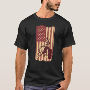 Vatenrace Rodeo Paardenrace USA Amerikaanse Vlag T-shirt
