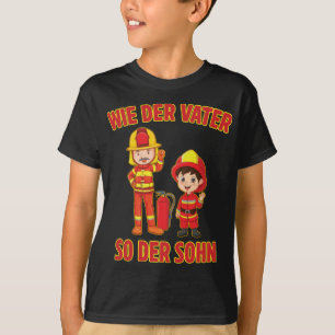 Vater Sohn Feuerwehrmann Junge Feuerwehr T-shirt