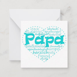 Vatertagskarte Papa hellblau Notitiekaartje