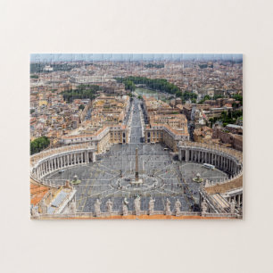Vaticaan, Italië: Sint-Peter's uitzicht op het ple Legpuzzel