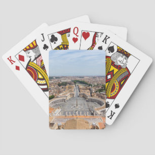 Vaticaan, Italië: Sint-Peter's uitzicht op het ple Pokerkaarten