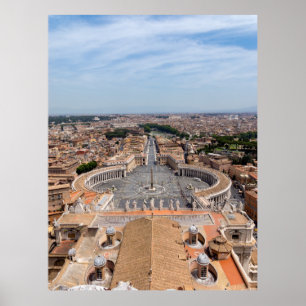 Vaticaan, Italië: Sint-Peter's uitzicht op het ple Poster