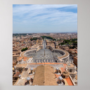 Vaticaan, Italië: St. Pietersplein luchtfoto Poster