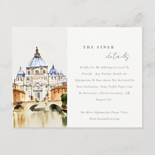 Vaticaan Rome Italië : details over het landschap Informatiekaartje (Voorkant)