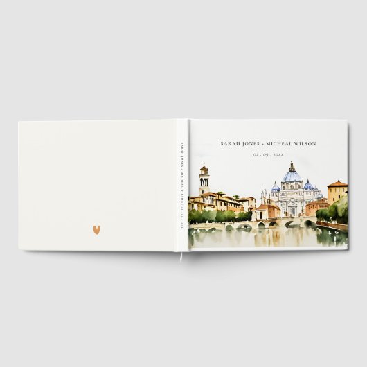 Vaticaan Rome Waterverf Landschap Weddenschap Gastenboek (Volledig)