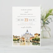 Vaticaan Rome Waterverf Landschap Weddenschap Kaart (Staand voorkant)