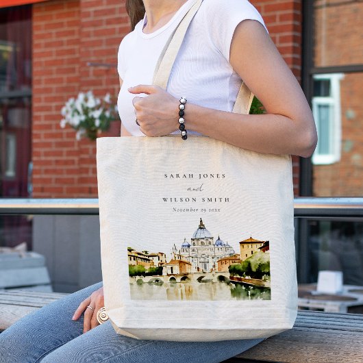 Vaticaan Rome Waterverf Landschap Weddenschap Tote Bag