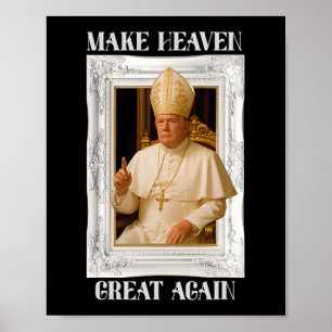 Vaticaan weer groot grappig Paus Trump Retro Ch Poster