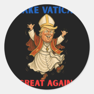 Vaticaan weer groot grappig Paus Trump Retro Ch Ronde Sticker