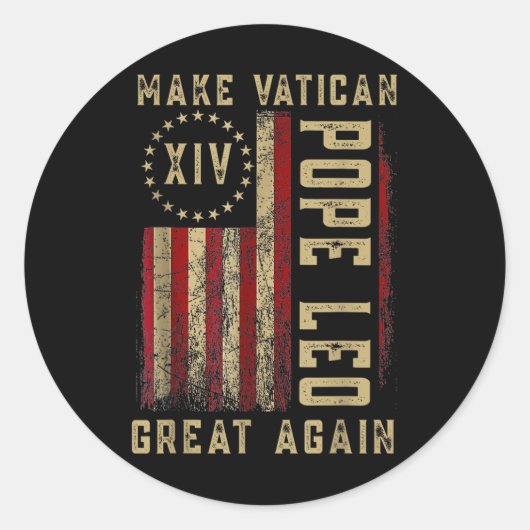 Vaticaan weer groot Shirt, paus Leo XIV Ameri Ronde Sticker (Voorkant)