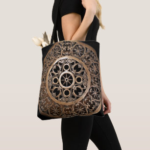 Vaticaanmetaal bronzen steampunk mysterieus tote bag