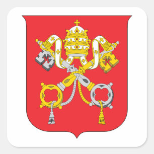 Vaticaans land wapen wapenschild symbool embleem v vierkante sticker