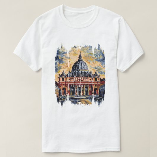 Vaticaanse kathedraal Sint-Pietersbasiliek schilde T-shirt (Design voorkant)