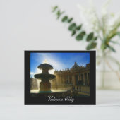 vaticaanstad fontein briefkaart (Staand voorkant)