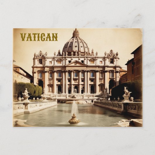 Vaticaanstad Reizen Art Vintage Briefkaart (Voorkant)