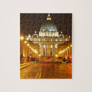 Vaticaanstad Rome, Italië 's nachts Legpuzzel