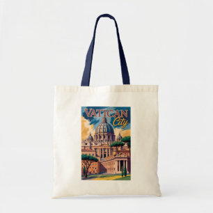 Vaticaanstad Schilderachtige Illustratie Reis Kuns Tote Bag