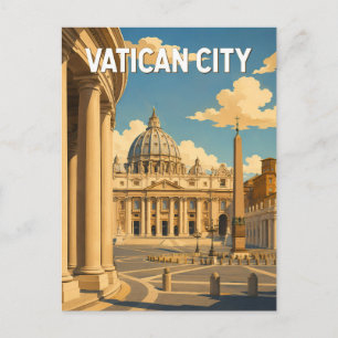 Vaticaanstad Sint-Pietersplein Illustratie Reizen Briefkaart